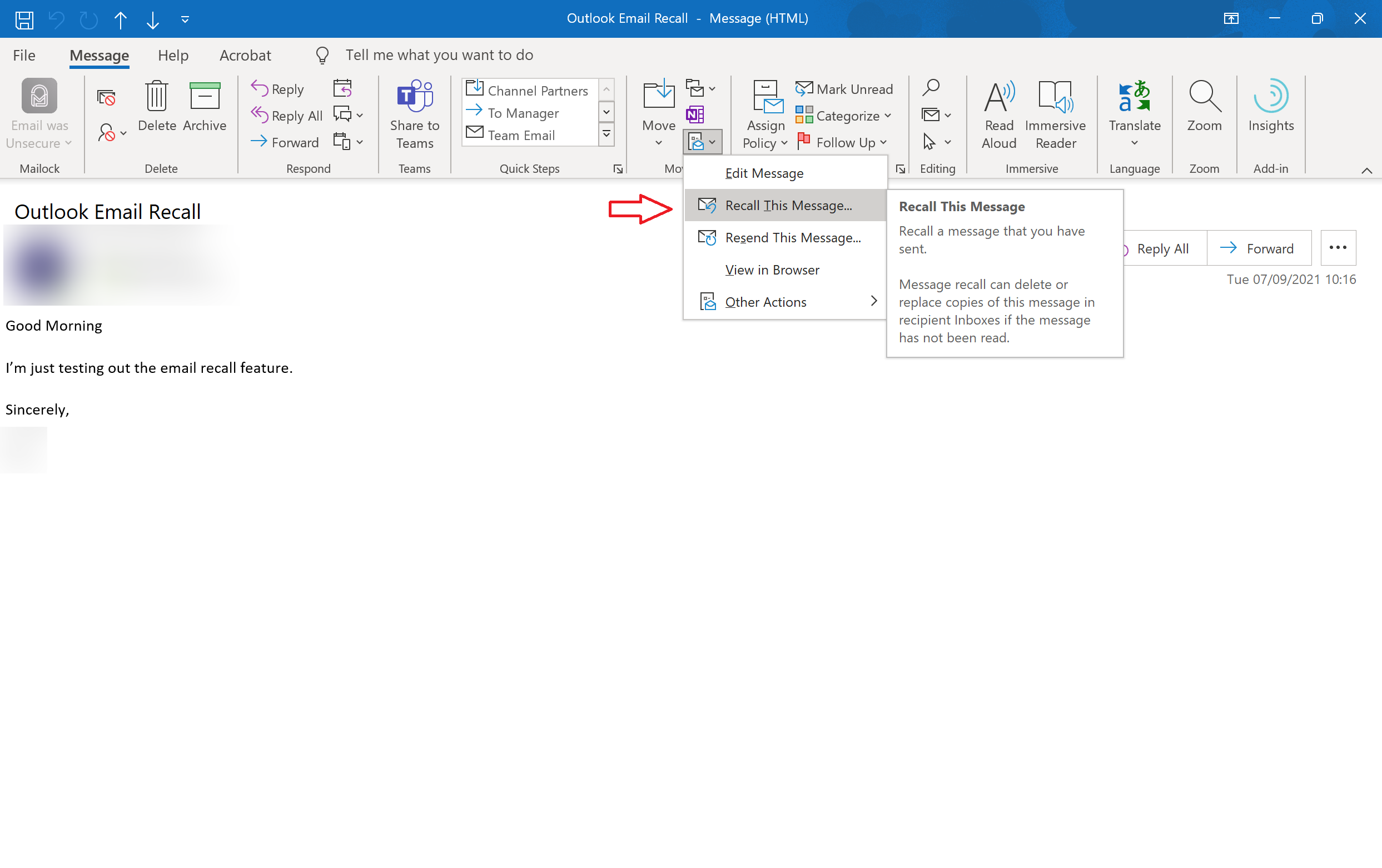 How To Recall (Or Revoke) An Email Sent In Outlook